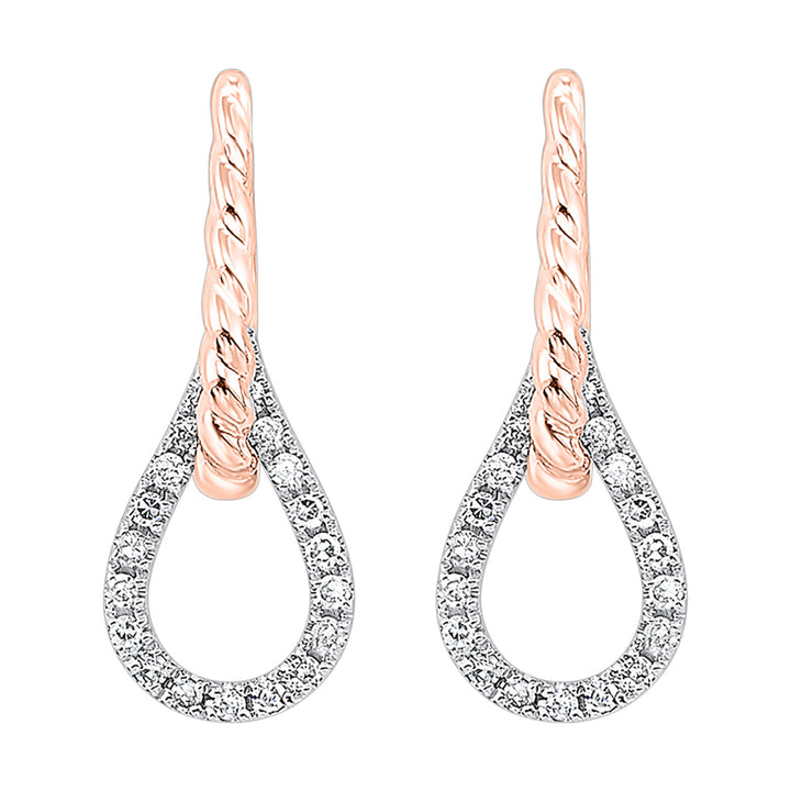 14Kt White Rose Gold Diamond 1/10Ctw Earring