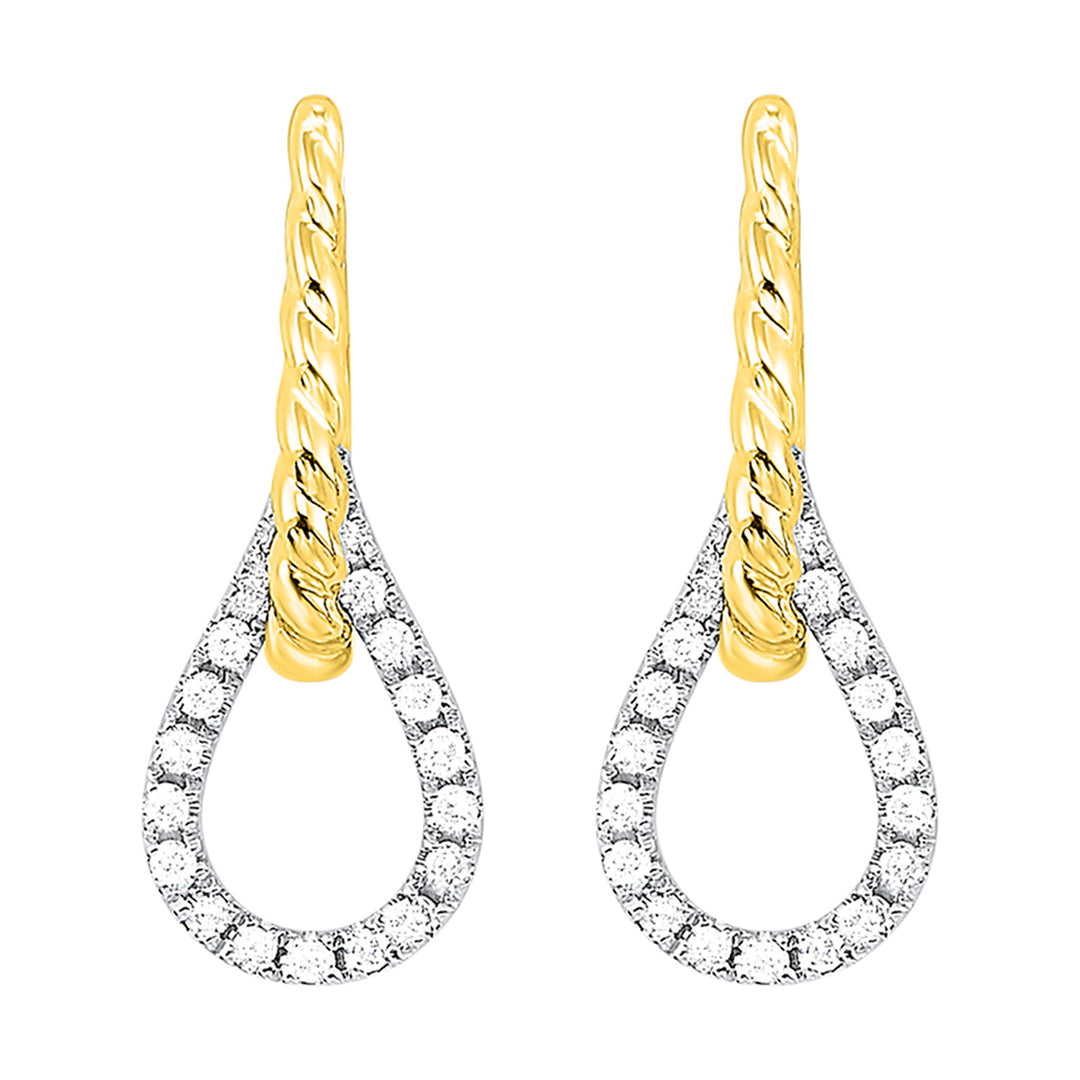 14Kt White Yellow Gold Diamond 1/10Ctw Earring