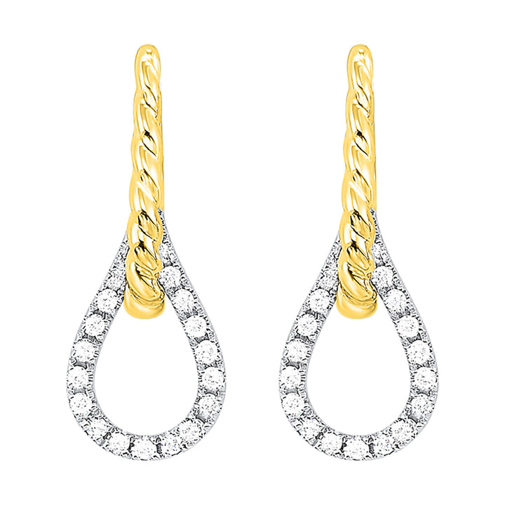 14Kt White Yellow Gold Diamond 1/10Ctw Earring