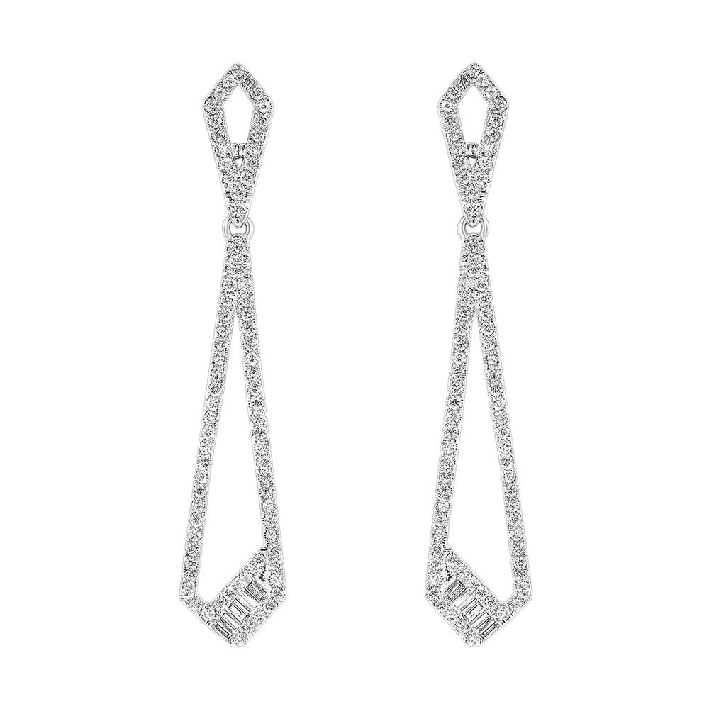 14Kt White Gold Diamond 3/4Ctw Earring