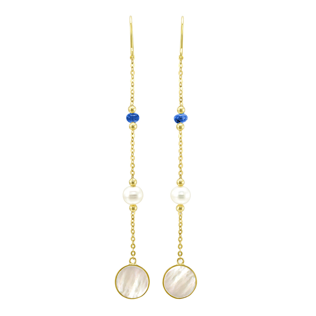 10Kt White Gold Mix Colorstone Earring