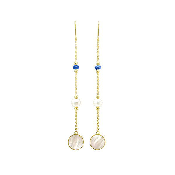10Kt Yellow Gold Mix Colorstone Earring