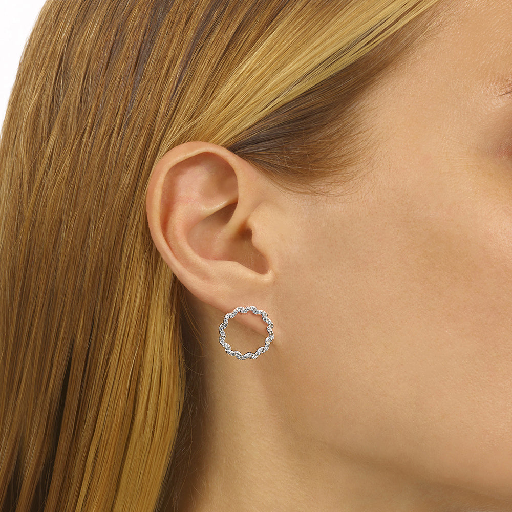 14Kt White Gold Diamond 1/2Ctw Earring