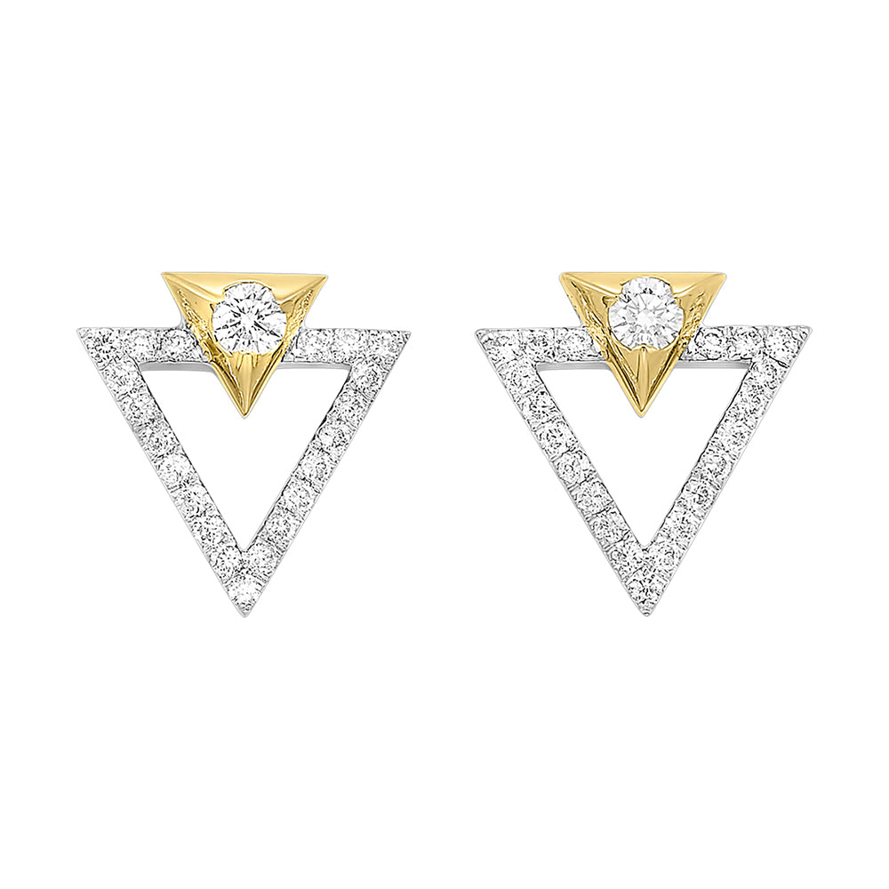 14Kt White Yellow Gold Diamond 1/2Ctw Earring