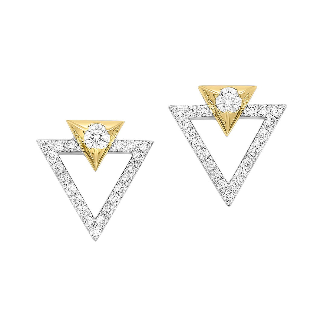 14Kt White Yellow Gold Diamond 1/2Ctw Earring