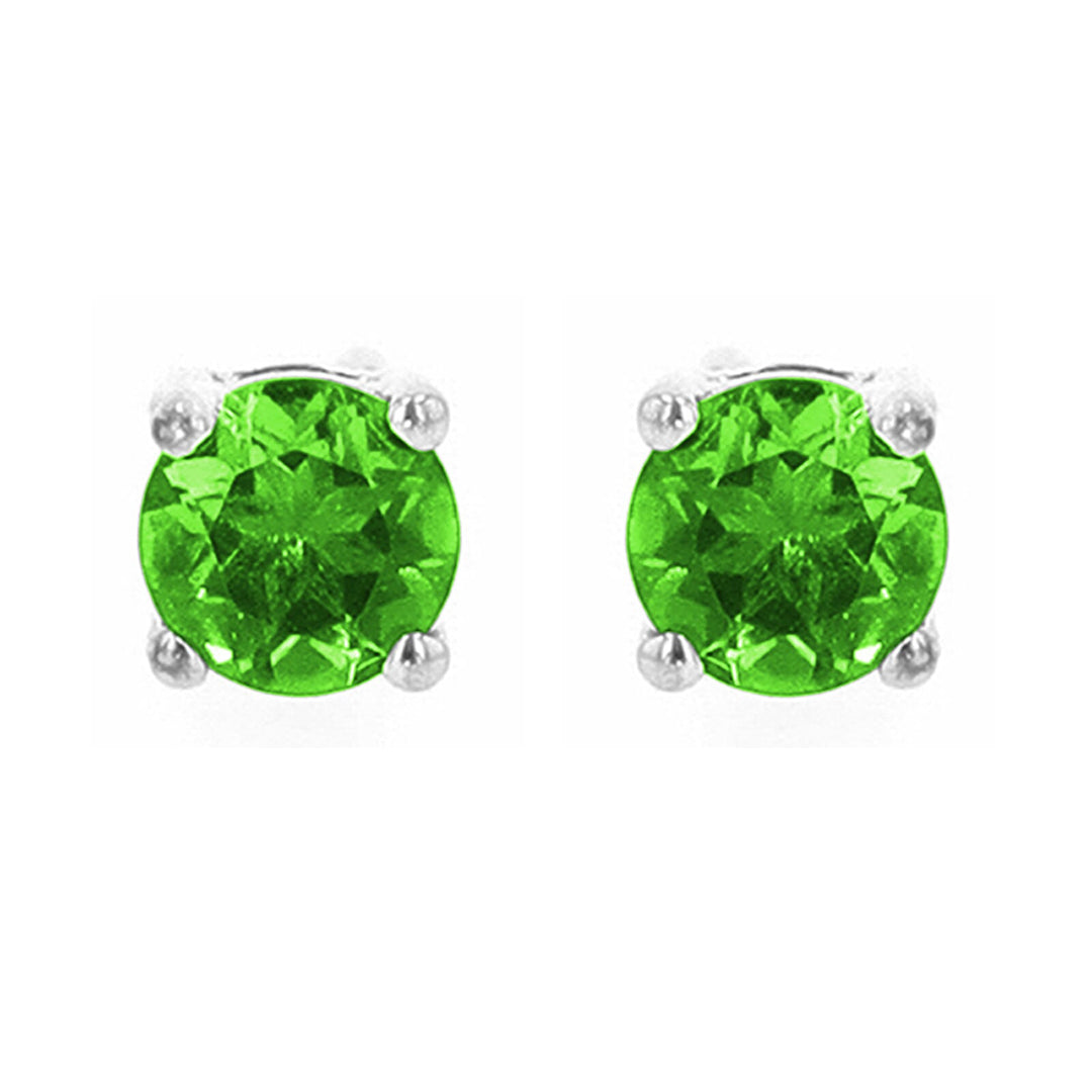 Silver Created-Emerald 5/8Ctw Earring