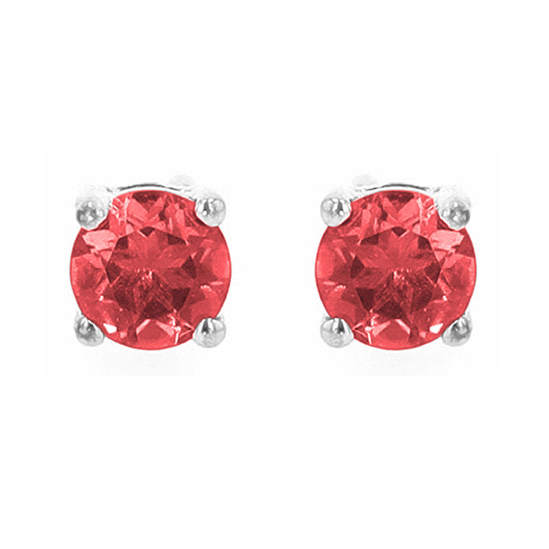 Silver Created Ruby 5/8Ctw Earring