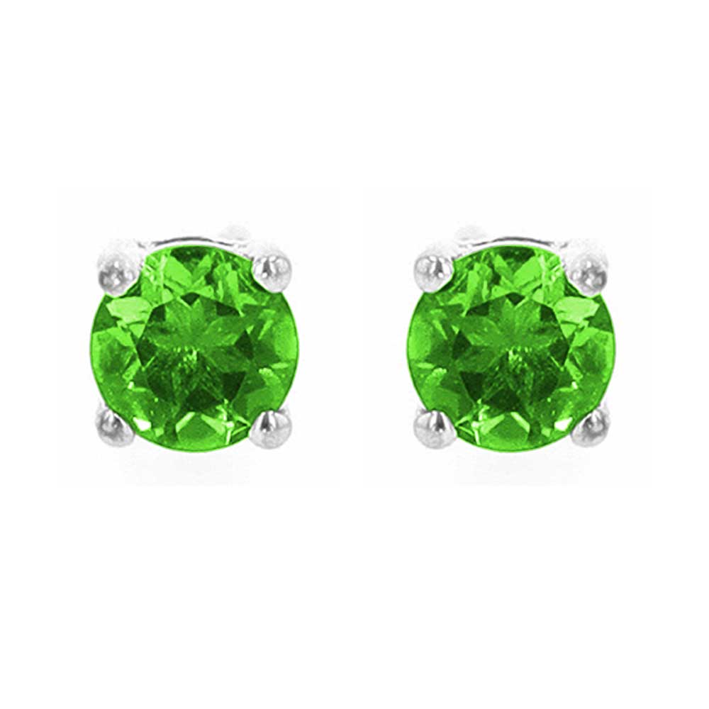 Silver Emerald 5/8Ctw Earring