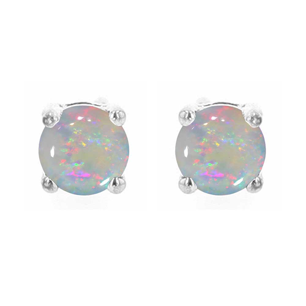 Silver & Opal 3/8Ctw Earring