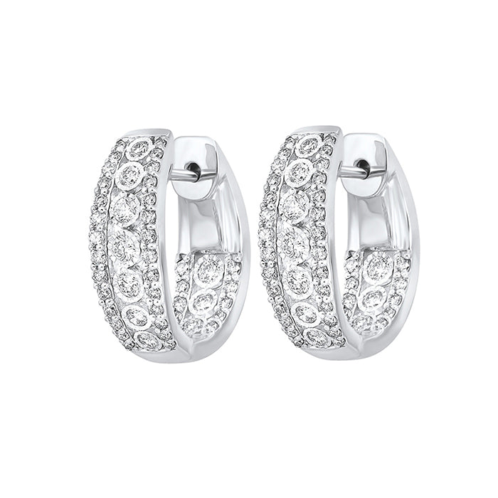 14KW diamond hoops,  1CTW lightweight brilliance and timeless design made to sell.