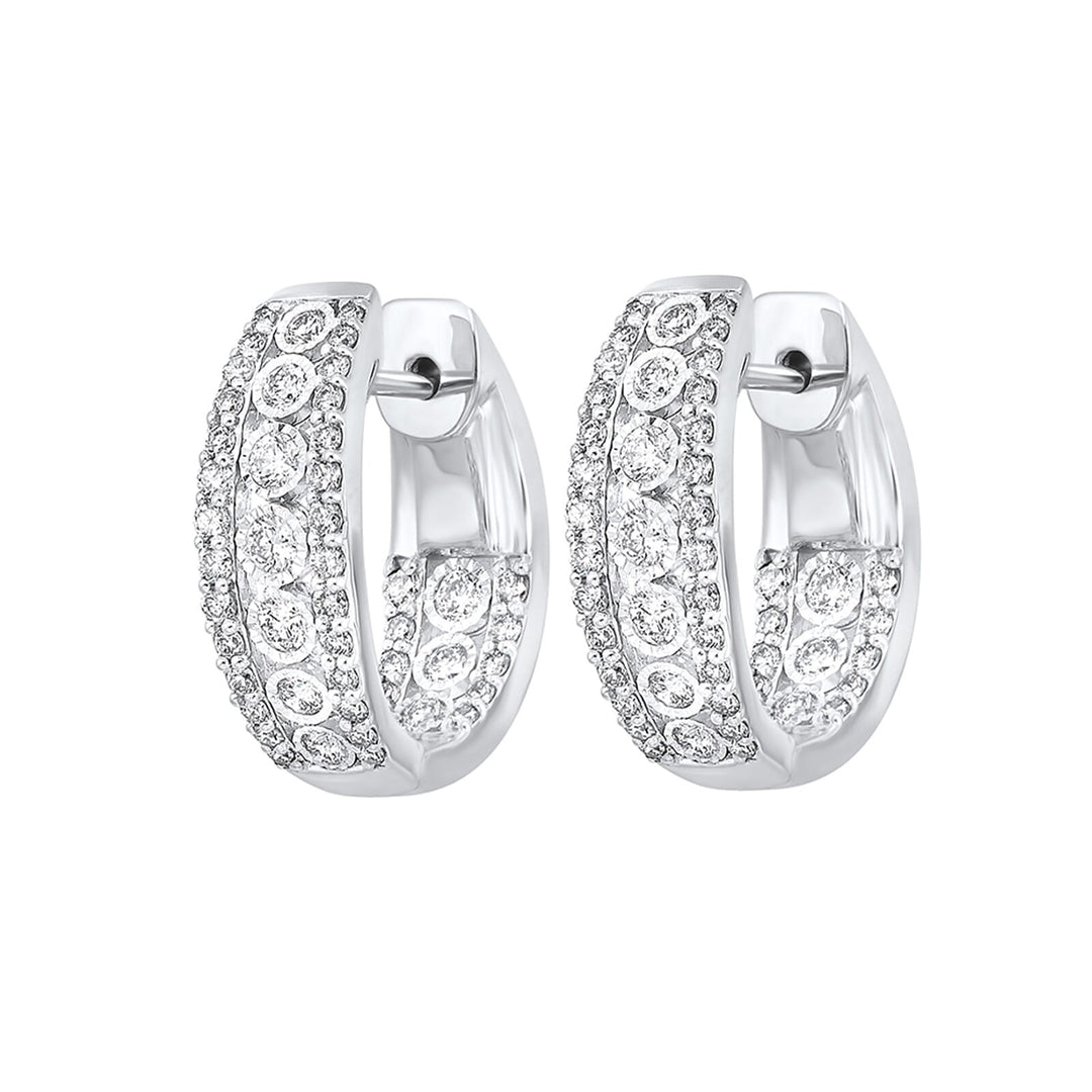 14KW diamond hoops, 1CTW lightweight brilliance and timeless design made to sell.