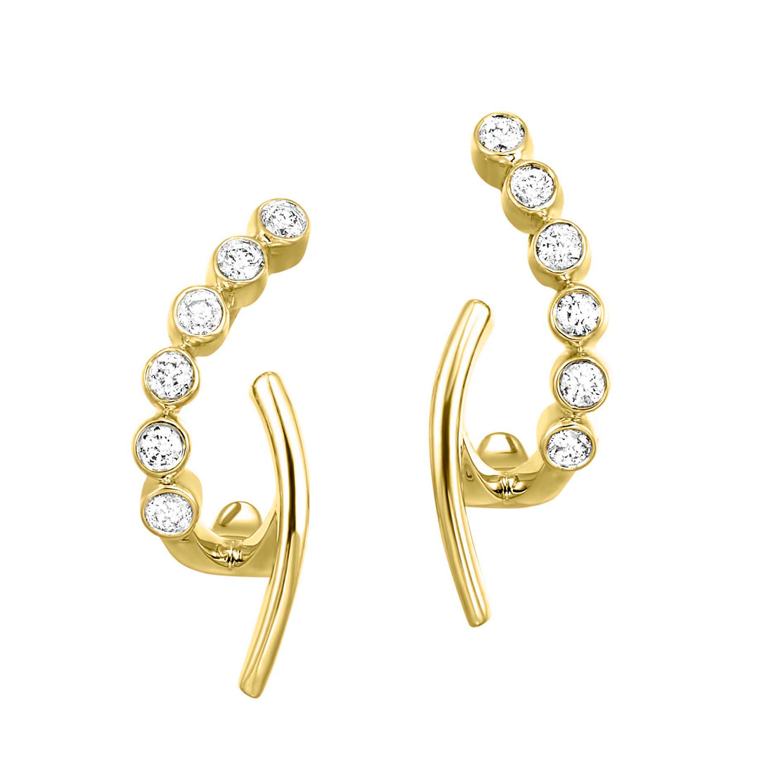 10Kt Yellow Gold Diamond 1/5Ctw Earring