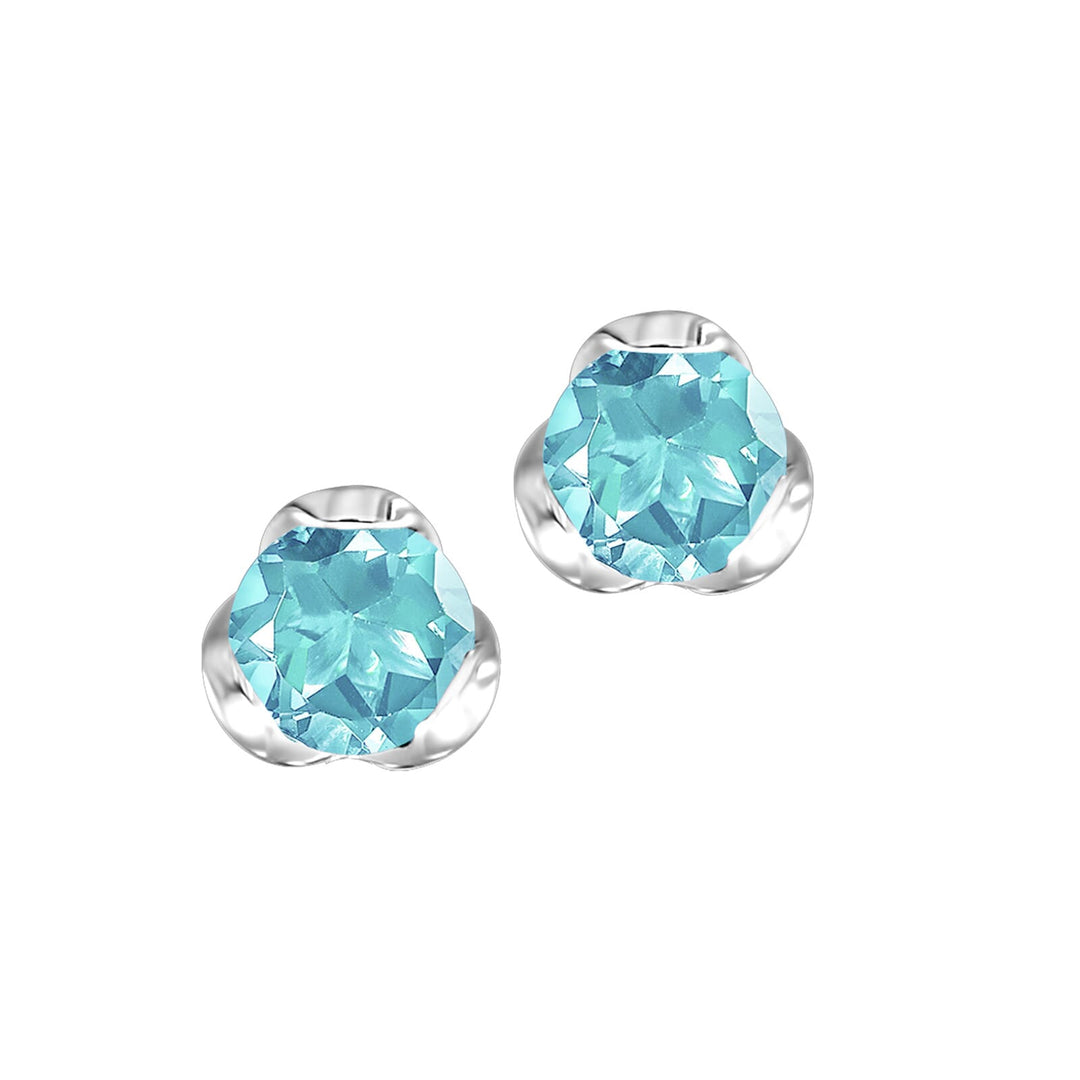 Silver Aquamarine 1/2Ctw Earring
