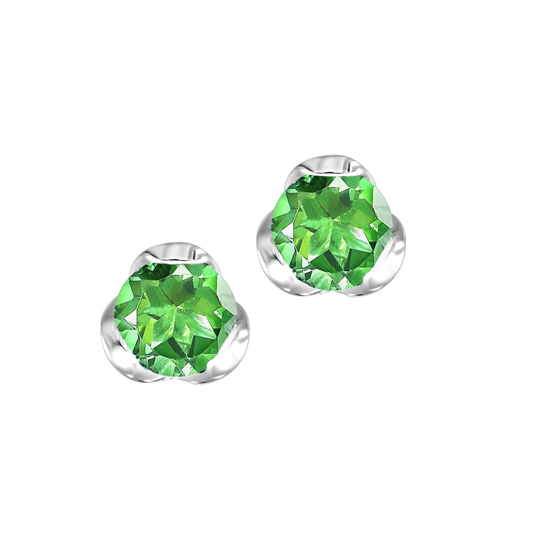 Silver Created-Emerald 1/2Ctw Earring