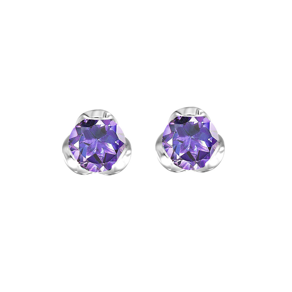 Silver Amethyst 5/8Ctw Earring