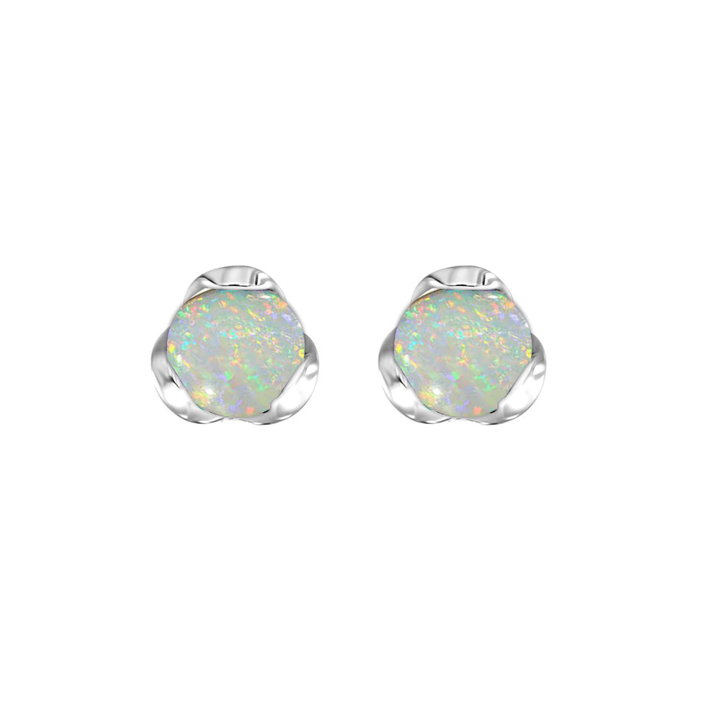 Silver Opal 3/4Ctw Earring