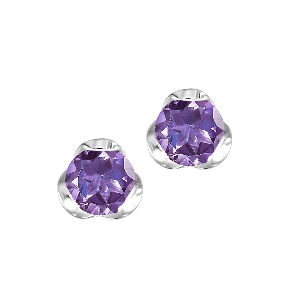 Silver Syn Alexandrite 3/8Ctw Earring