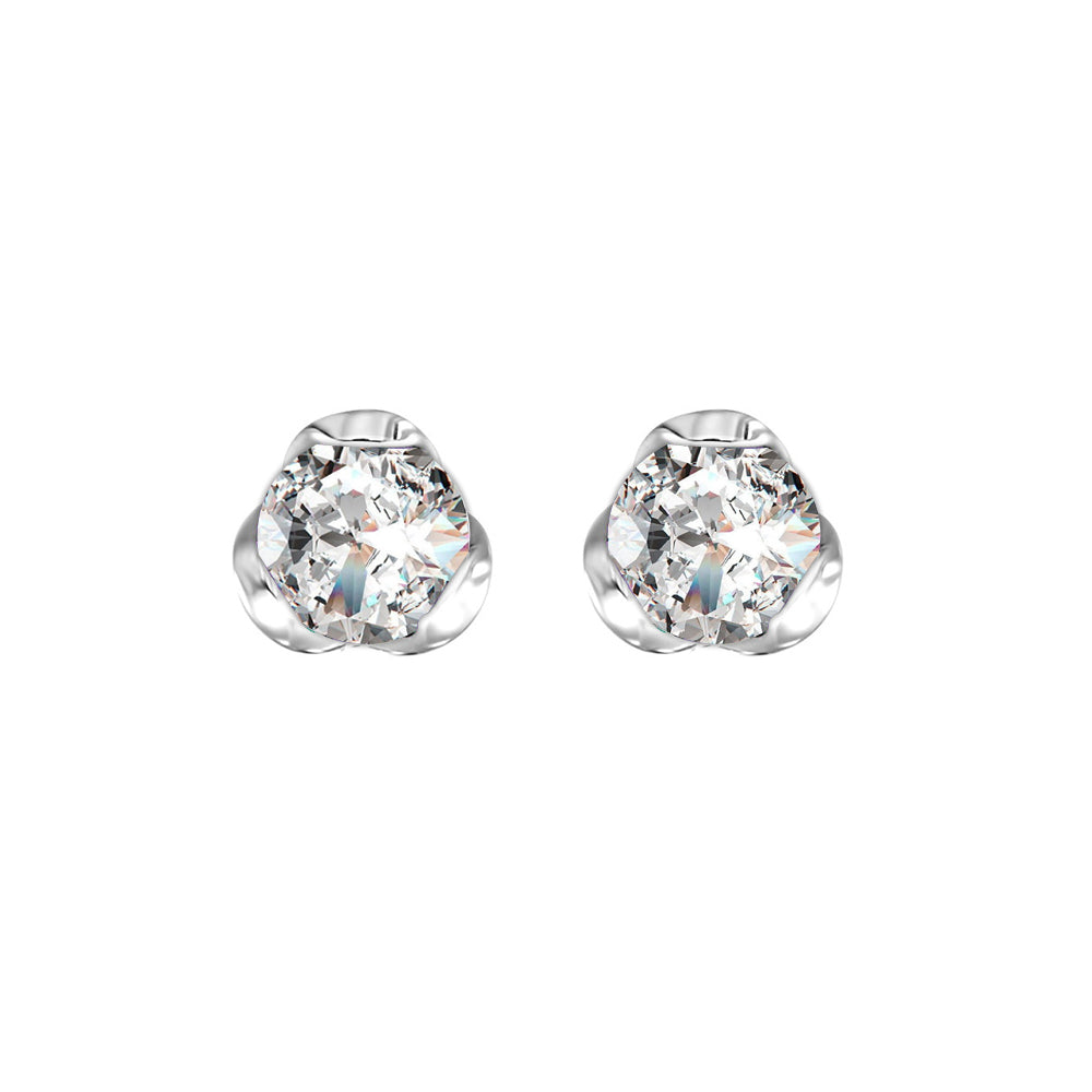 Silver White Topaz 3/4Ctw Earring