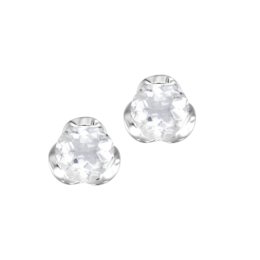 Silver White Topaz 3/4Ctw Earring