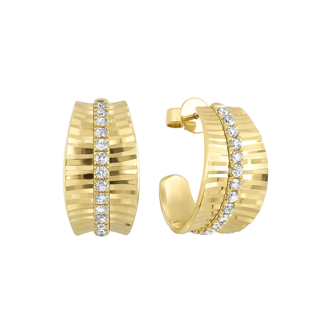 14Kt Yellow Gold Diamond 3/4Ctw Earring