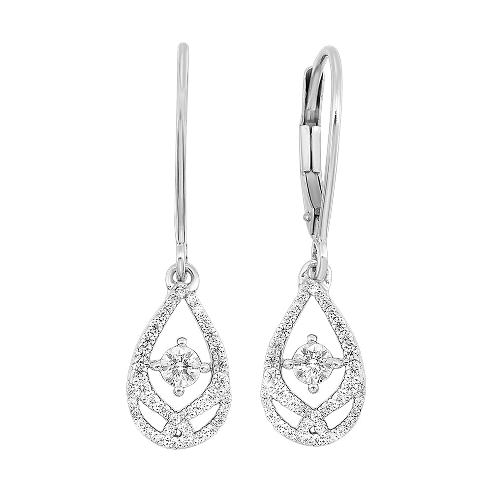 14Kt White Gold Diamond 1/4Ctw Earring