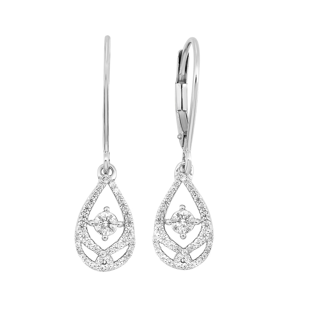 Silver Diamond 1/4Ctw Earring
