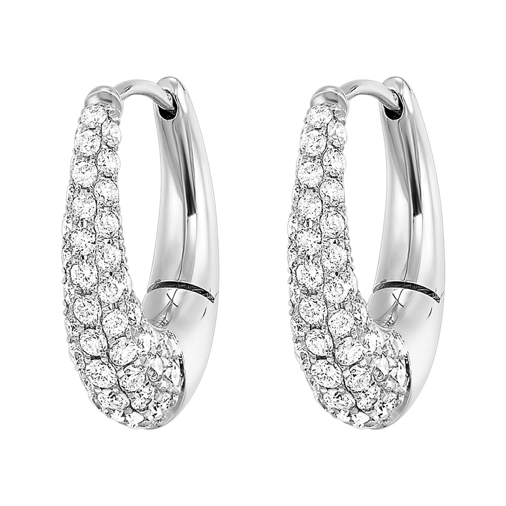 14Kt White Gold Diamond 1 1/4Ctw Earring