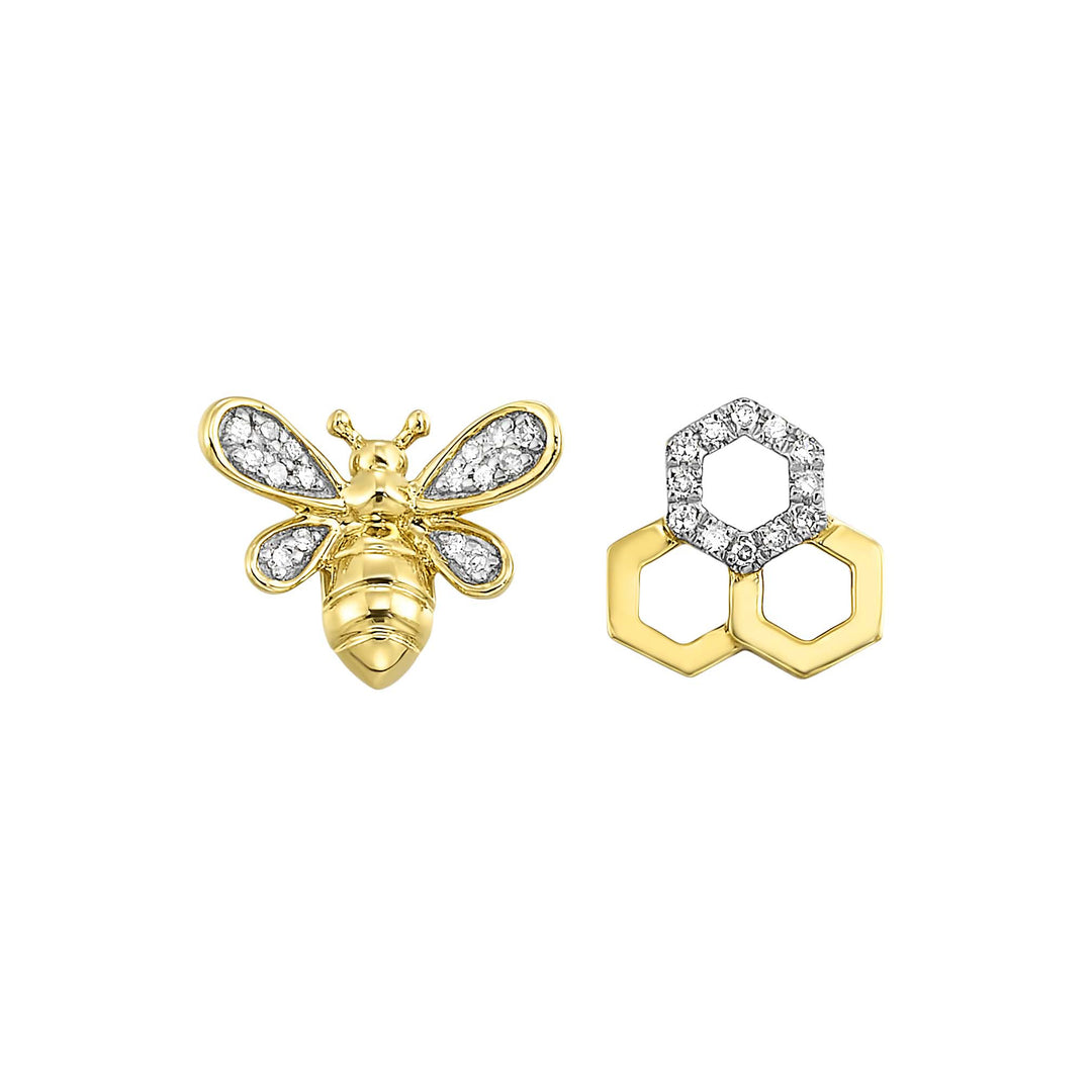 10Kt Yellow Gold Diamond 1/15Ctw Earring