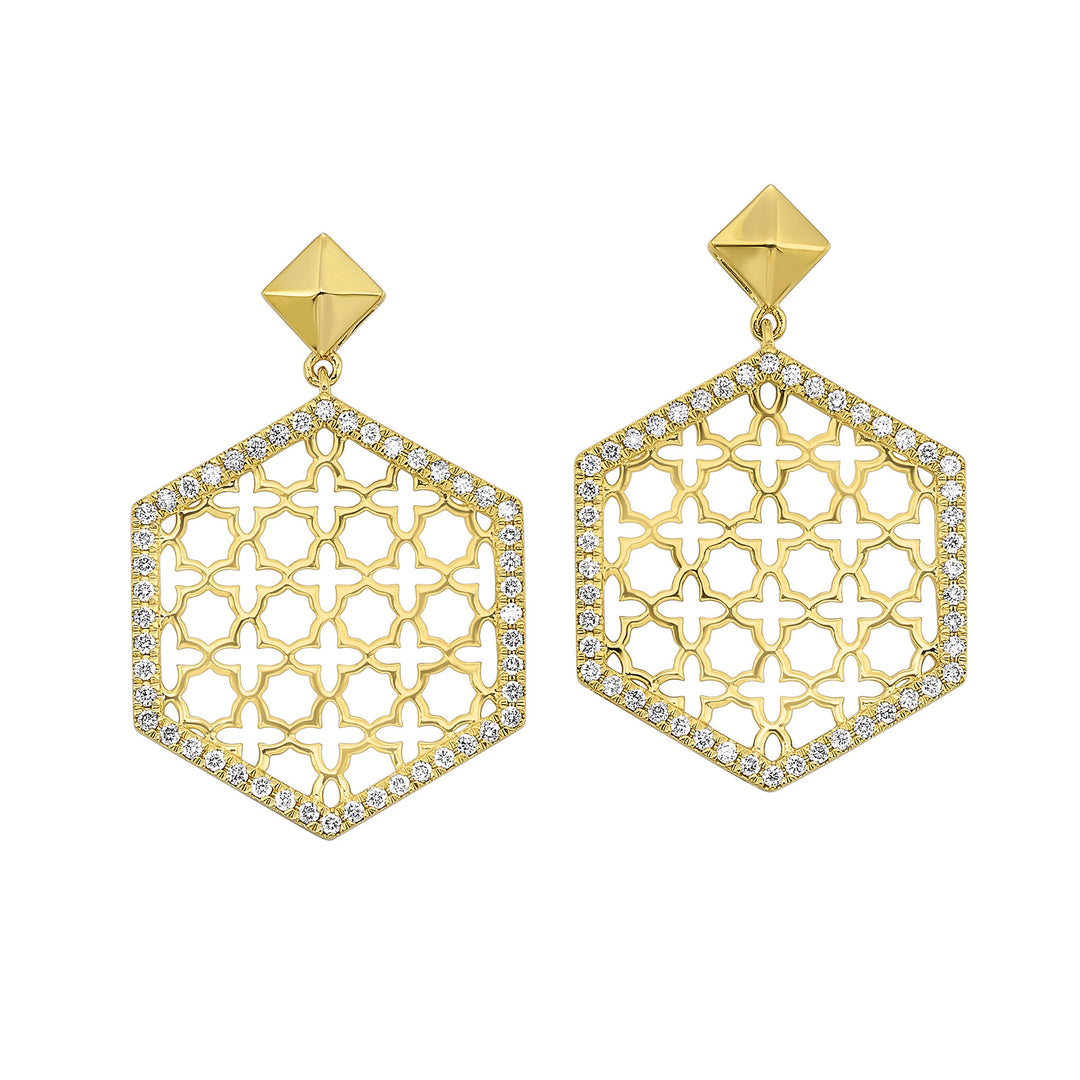 14Kt Yellow Gold Diamond 5/8Ctw Earring