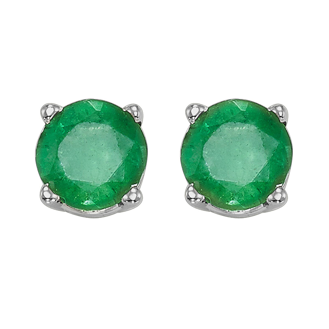 14Kt White Gold Emerald 1/2Ctw Earring