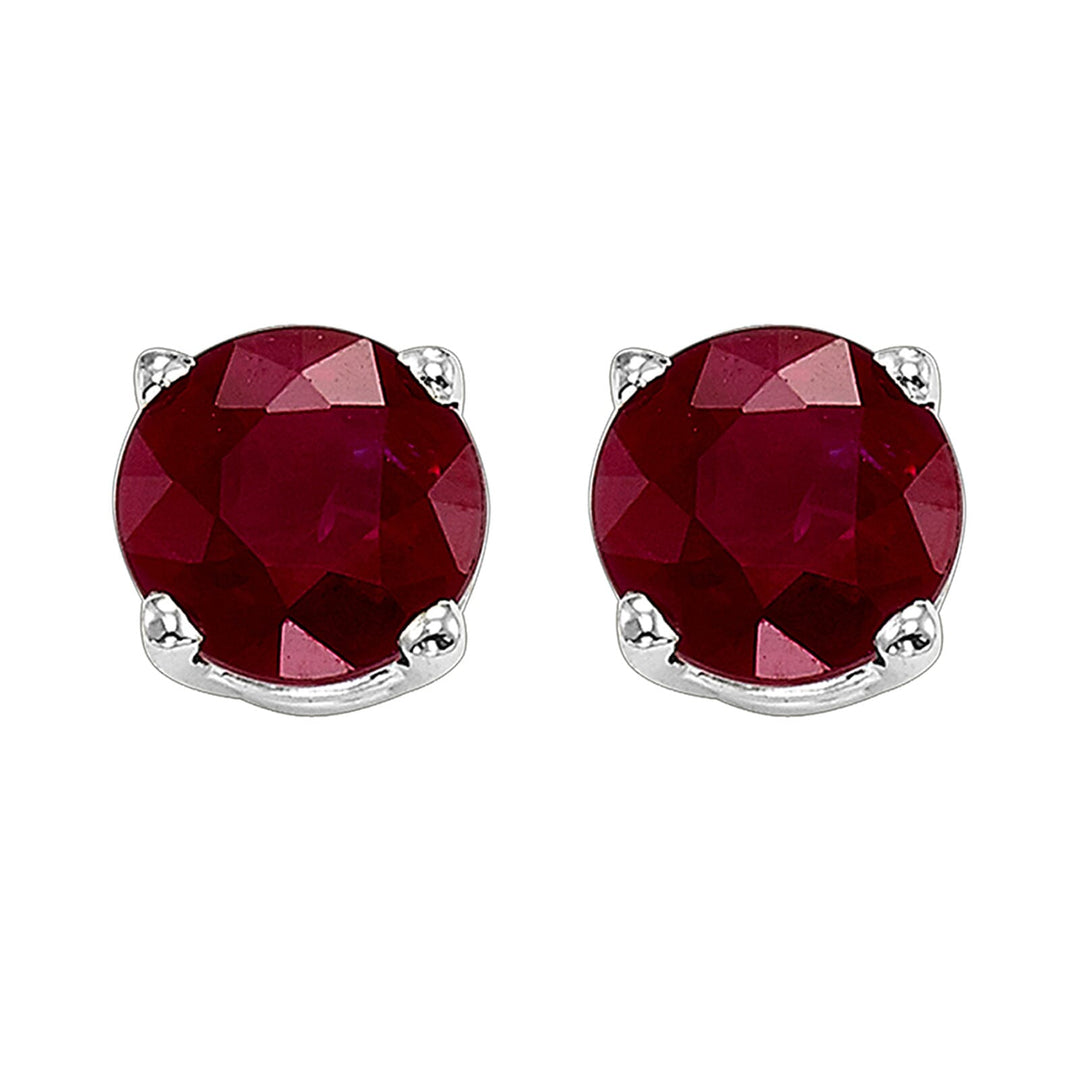 14Kt White Gold Garnet 1/2Ctw Earring