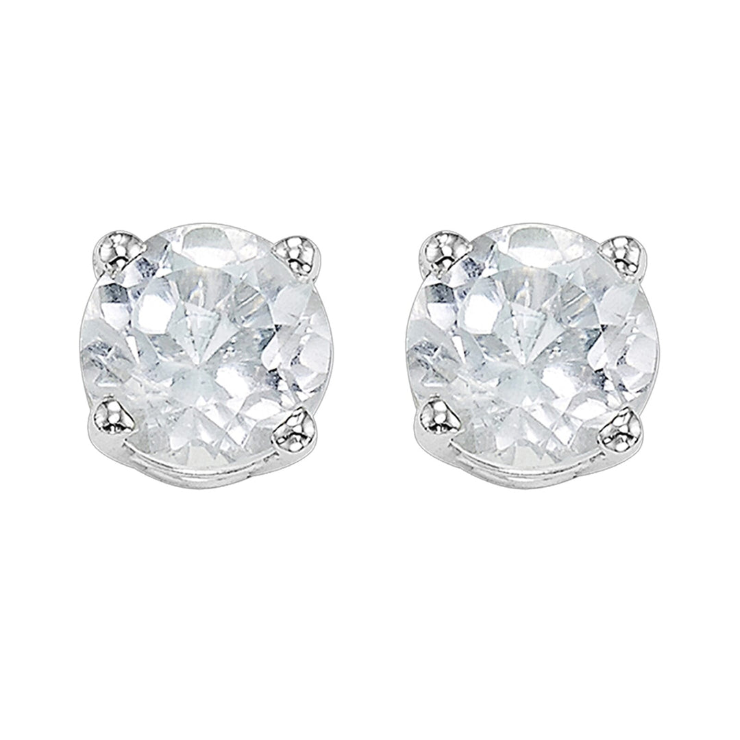 14Kt White Gold White Topaz 1/2Ctw Earring