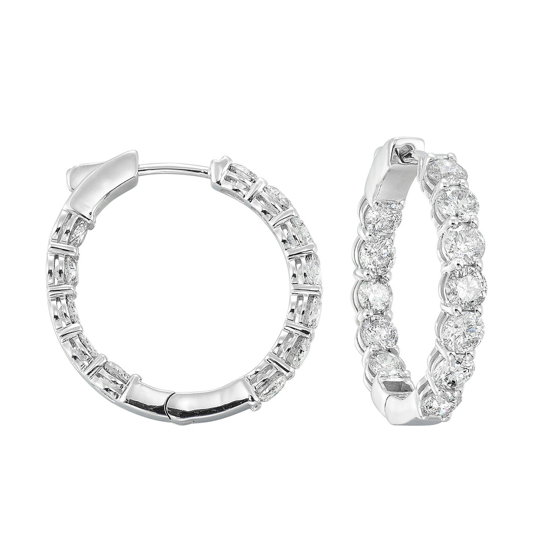 14Kt White Gold Diamond 7Ctw Earring (Round Shape)