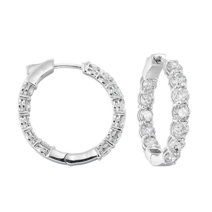 14Kt White Gold Diamond 7Ctw Earring (Round Shape)