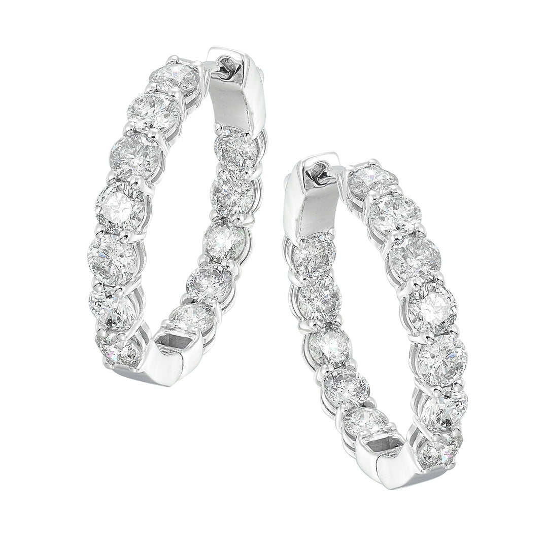 14Kt White Gold Diamond 7Ctw Earring (Round Shape)