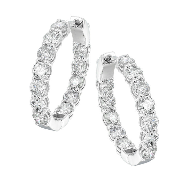 14Kt White Gold Diamond 7Ctw Earring (Round Shape)