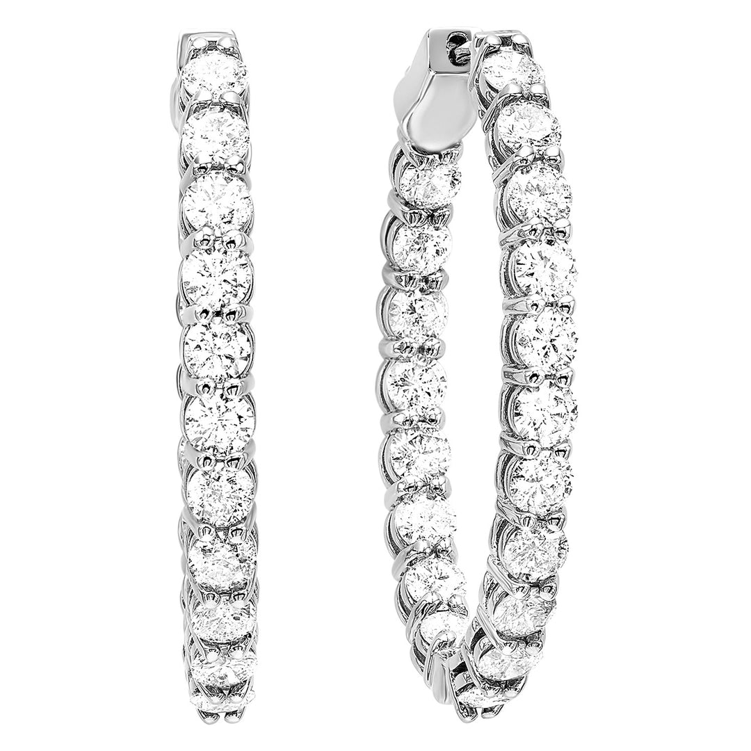 14Kt White Gold Diamond 10Ctw Earring (Round Shape)