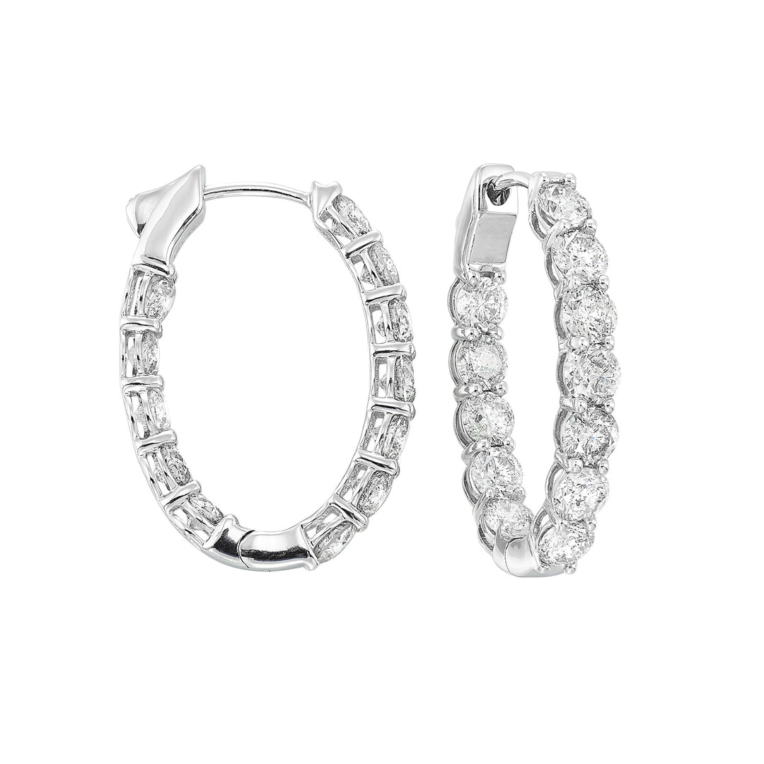 14Kt White Gold Diamond 7Ctw Earring (Oval Shape)