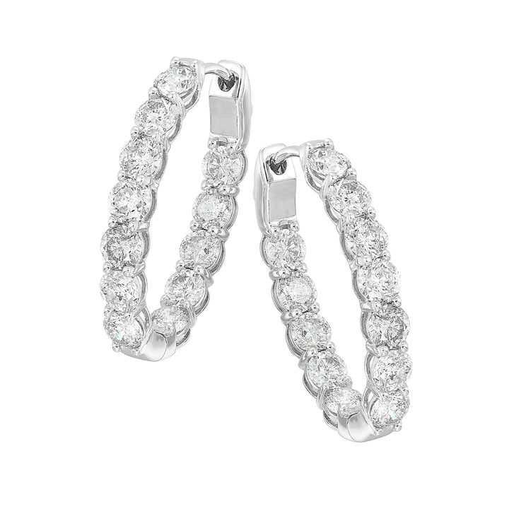14Kt White Gold Diamond 7Ctw Earring (Oval Shape)