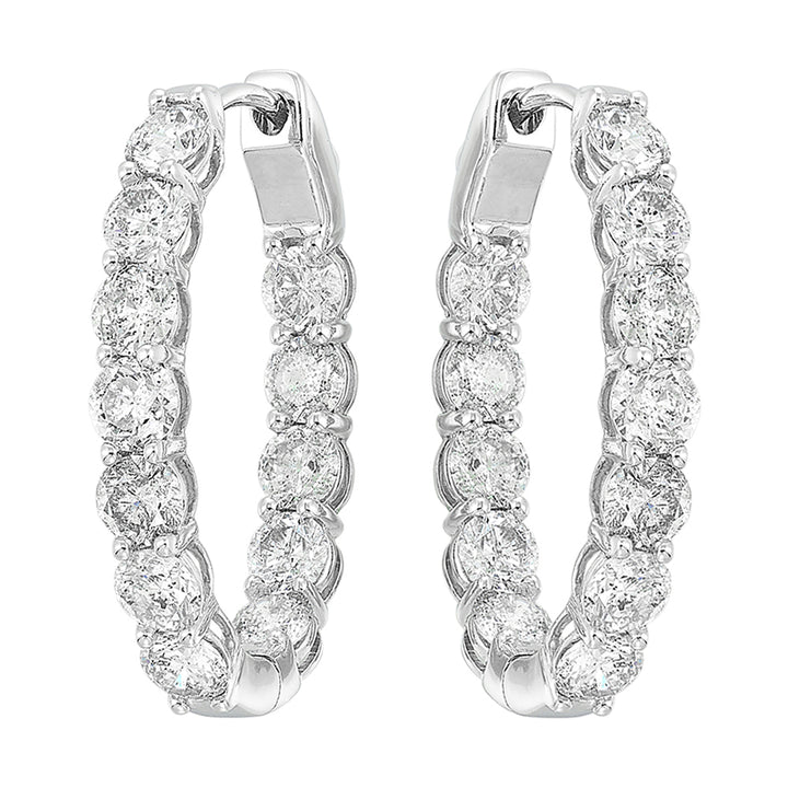 14Kt White Gold Diamond 7Ctw Earring (Oval Shape)