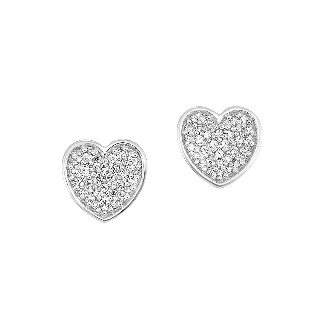 Silver Diamond 1/10Ctw Earring