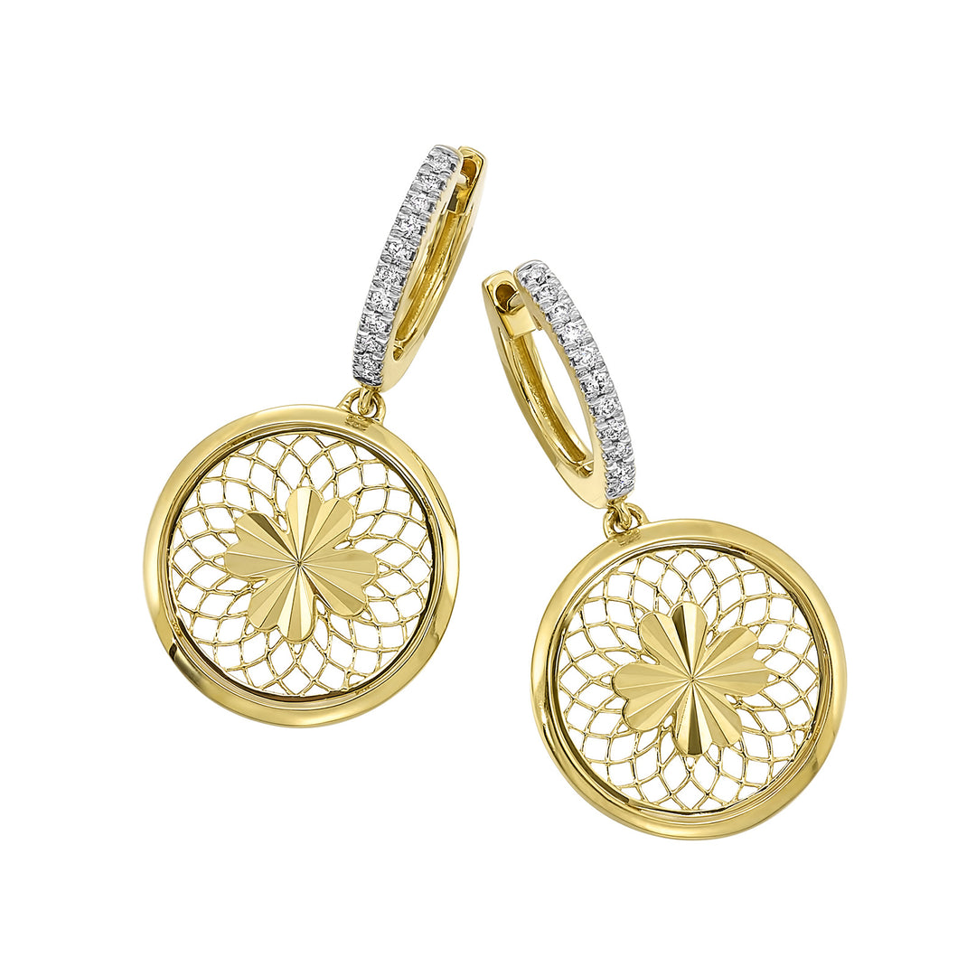 14Kt Yellow Gold Diamond 1/10Ctw Earring