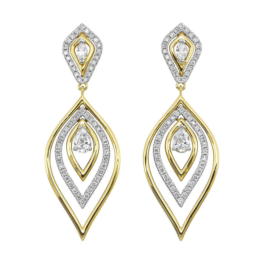 14Kt Yellow Gold Diamond 1 1/3Ctw Earring