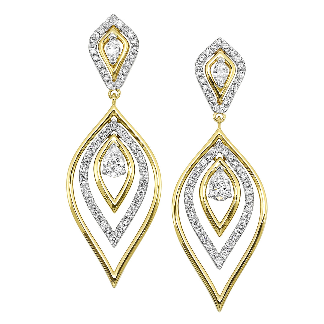 14Kt Yellow Gold Diamond 1 1/3Ctw Earring