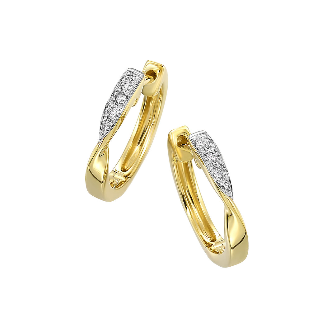 14Kt Yellow Gold Diamond 1/10Ctw Earring