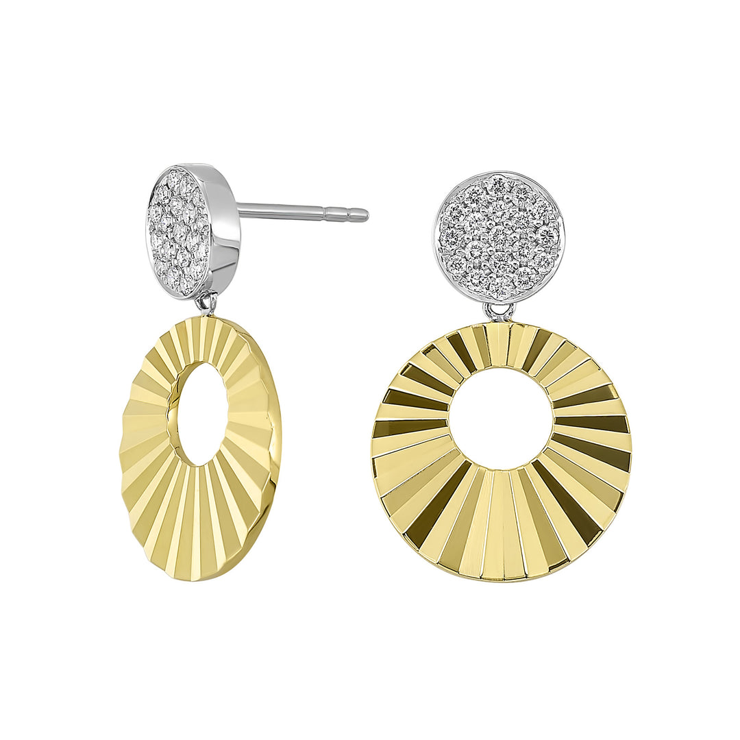 14Kt White Yellow Gold Diamond 1/3Ctw Earring