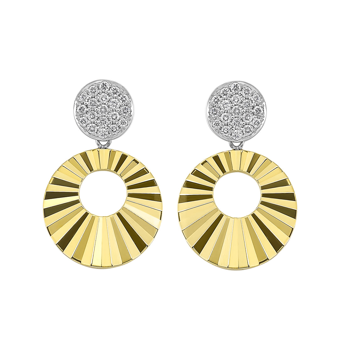 14Kt White Yellow Gold Diamond 1/3Ctw Earring