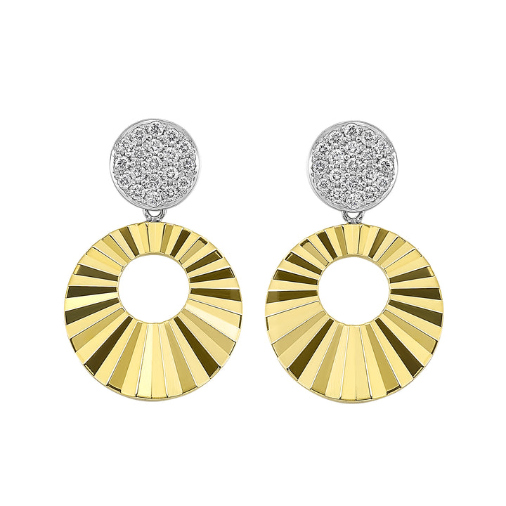 14Kt White Yellow Gold Diamond 1/3Ctw Earring