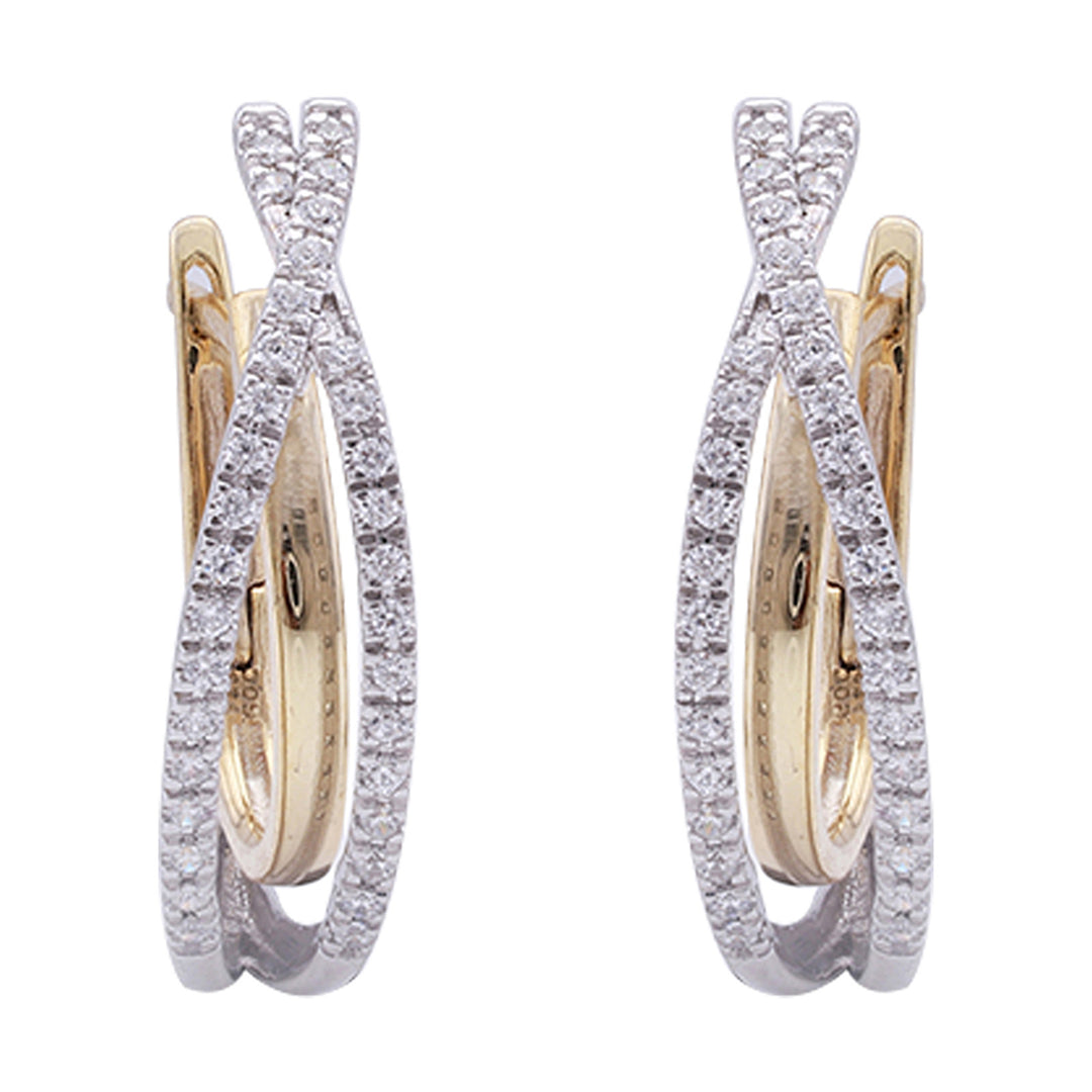14Kt White Yellow Gold Diamond 1/4Ctw Earring