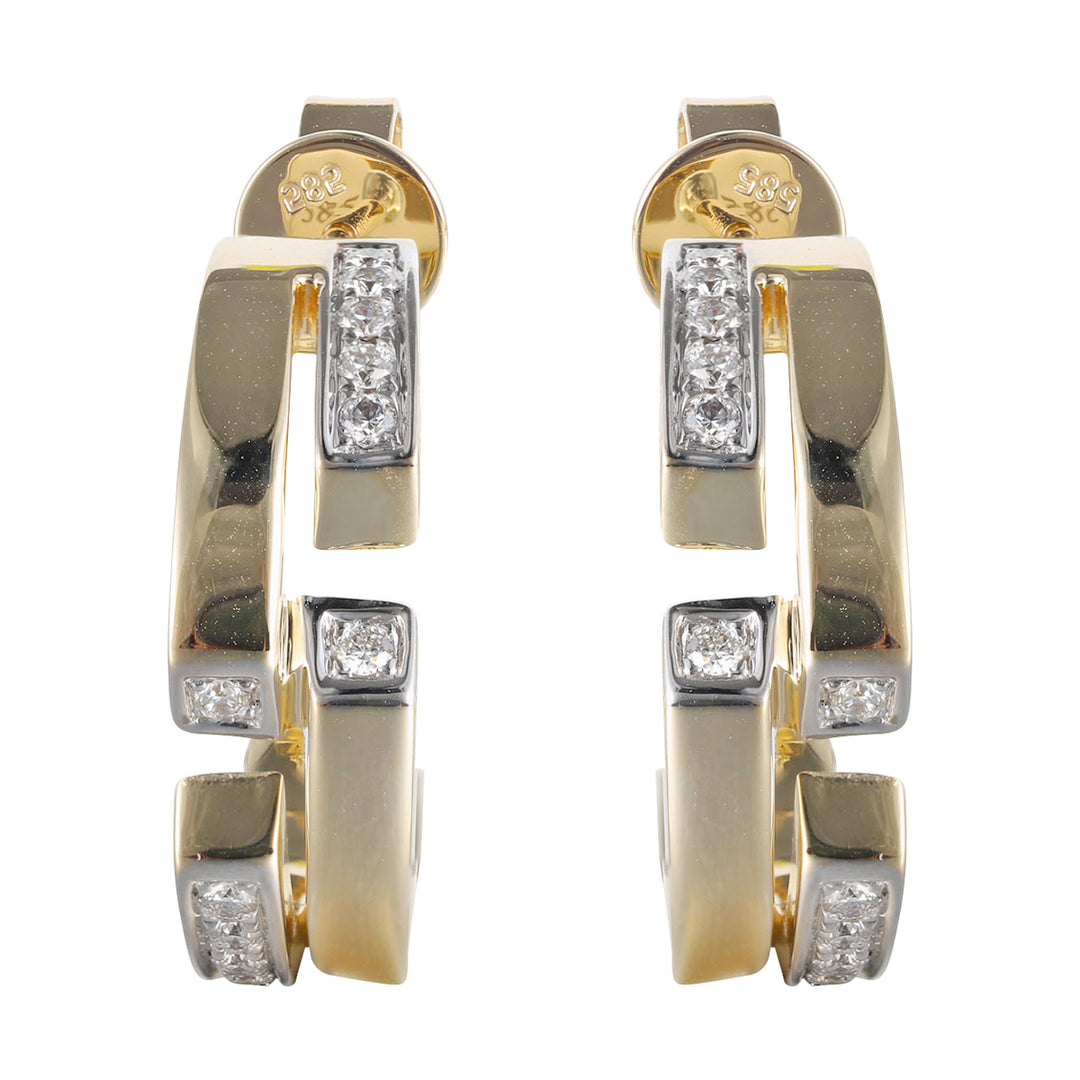 14Kt Yellow Gold Diamond 1/3Ctw Earring